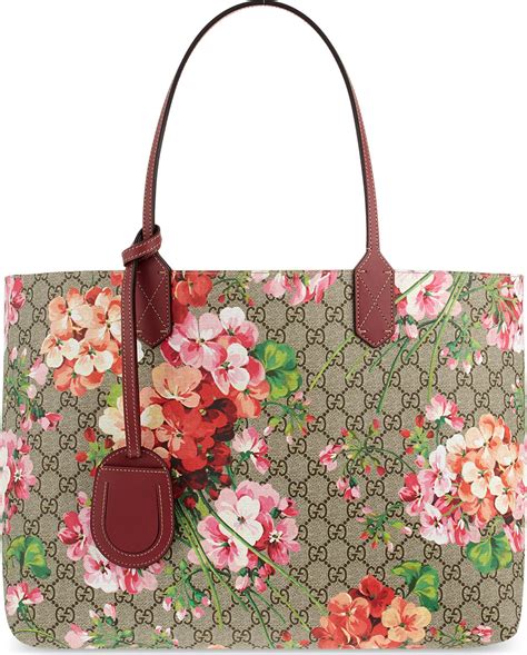 gucci flower print bag|Gucci floral tote bag.